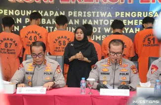 Foto Polisi Ungkap Pelaku Perusakan dan Pembakaran Fasilitas Umum di Sumsel
