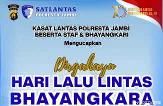 Satlantas Polresta Jambi Peringati Hari Lalu Lintas Bhayangkara ke-70