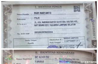 Foto Kabar Kehilangan STNK Motor Milik Budi Nuryanto