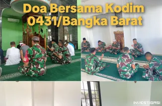 Kodim 0431/Bangka Barat dan Koramil Jajaran Gelar Doa Bersama Demi Kelancaran Latihan Gabungan Terintegras