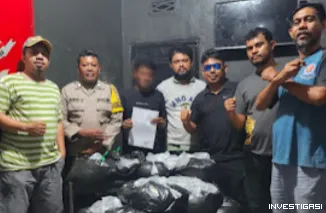 Polsek Ternate Utara Amankan Ratusan Kantong Miras Ilegal Cap Tikus di Pelabuhan Ikan Tuna