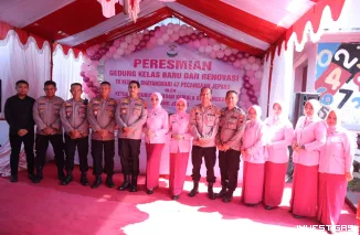 Foto Usai Dibangun Dan Direnovasi, Gedung Baru TK Kemala Bhayangkari 47 Pecangaan Diresmikan