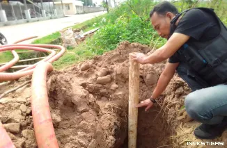 Foto Proyek Galian Kabel PLN di kawasan Buditexsindo Diduga Langgar SOP dan K3