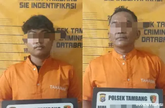 Foto Dua Pelaku Narkoba Ditangkap Polsek Tambang di Desa Rimbo Panjang