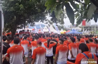 Foto Kapolres Bitung Pimpin Kontingen Polres di ajang Police Run 2026 Polda Sulut