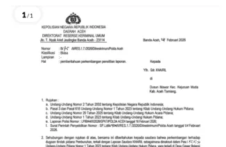 Foto penyebab Kematian Almarhum Ali Akbar, Sedang Ditangani Unit Jataras Polda Aceh