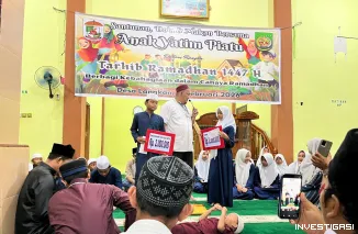 Foto Sambut Ramadhan, Pemdes Langkan Beri Santunan ke Anak Yatim dan Piatu