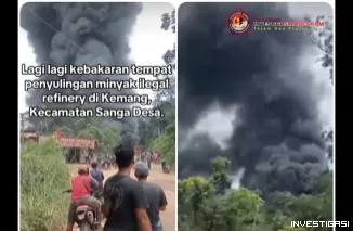 Foto Illegal Refinery Meledak Lagi di Sanga Desa, Negara Jangan Kalah oleh Aktivitas Ilegal