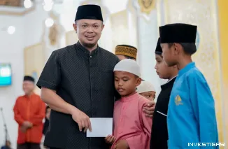 Penyerahan Santunan Kepada Anak Yatim di Lingkungan Masjid Besar Arafah Kecamatan Mandau
