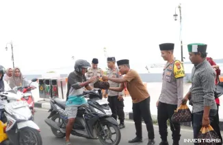 Pererat Silaturahmi Ramadan,Polres Halsel dan OKP Cipayung Berbagi Takjil