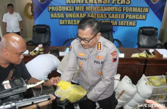 Foto Polda Jateng Amankan Produsen Mie Berformalin di Boyolali, Kapasitas Produksi Capai 1,5 Ton per Hari