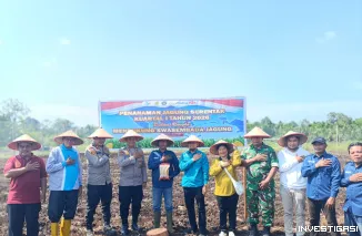 Foto Polres Bengkalis Dukung Swasembada Pangan, Tanam Jagung Serentak di Desa Ketam Putih