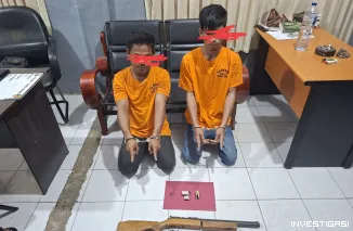 Foto Dua Pria di Rupat Utara Diamankan, Diduga Ancam Warga dengan Senapan Angin, Hasil Tes Urin Positif Narkoba