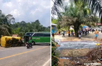 Foto Kecelakaan mobil tanki di Bayung Lencir Seret Minyak Ilegal, Publik Sorot Lemahnya Penindakan APH