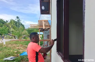 Pengecatan RTLH TMMD Ke-128 Kodim 1801/Manokwari Masuki Tahap Finishing