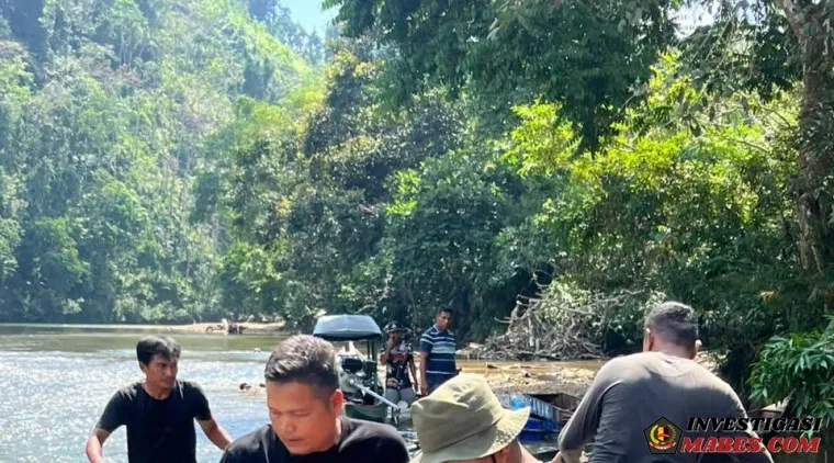 Polsek Kampar Kiri Operasi PETI, Temukan 3 Rakitan Tambang Emas di Sungai Subayang