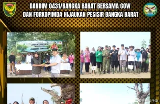 Hari Lingkungan Hidup Sedunia 2026, Dandim 0431/Bangka Barat Bersama GOW dan Forkopimda Hijaukan Pesisir Bangka Barat