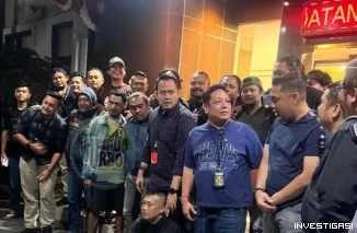 Polda Jawa Barat menggelar konferensi pers terkait.ketangkap nya Taupik Hidayat