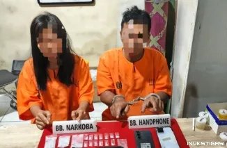 Polres Kampar Tangkap Sepasang Kekasih Pengedar Narkoba di Tapung