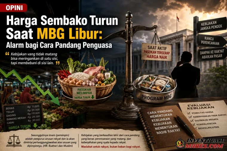 Ilustrasi Harga Sembako Turun Saat MBG Libur, Alarm bagi Cara Pandang Penguasa