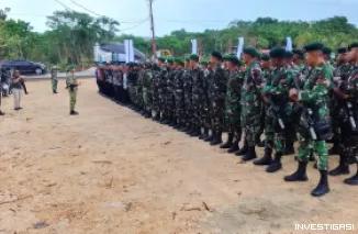 Apel Persiapan TNI untuk Pengamanan Groundbreaking Proyek Strategis Nasional (PSN) di Desa Lermatang