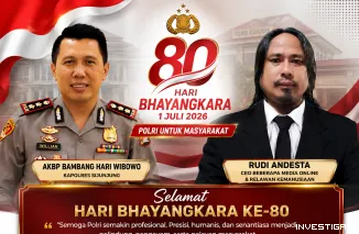 Peringati Hari Bhayangkara ke-80, Pimred Investigasimabes.com Rudi Andesta Sampaikan Apresiasi dan Ucapan Selamat kepada Kapolres Sijunjung