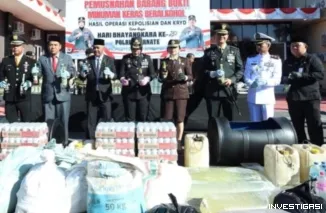 Polres Ternate Musnahkan 15.771 Botol Miras dan Ganja 5,6 Kg, Nilai Barang Bukti Capai Rp1,34 Miliar