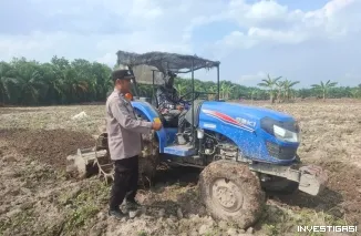 Polsek Siak Kecil Olah Lahan Ketahanan Pangan, Siapkan Tanam Jagung Pipil di Lahan Polres Bengkalis