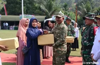 TMMD 129 Hadirkan Kepedulian, Sembako Disalurkan untuk Warga Buluh Kasok
