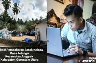 Pasangan Suami Istri Jalankan Usaha Pembakaran Batok Kelapa Tanpa Izin di Gorontalo Utara, Asap Tebal Ganggu Pengguna Jalan Umum