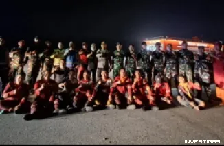 Polsek Samboja bersama unsur terkait bergerak cepat melakukan penanganan kebakaran