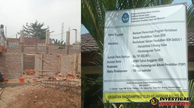 Proyek Gedung SDN 1 Gabus Diduga Gunakan 'Besi Banci 8/10/ yang Sudah Terpasang Terancam Roboh