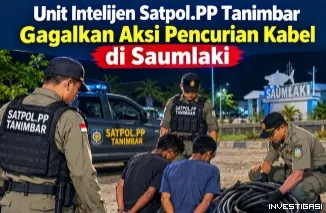 Unit Intelijen Satpol.PP Tanimbar Gagalkan Aksi Pencurian Kabel di Saumlaki