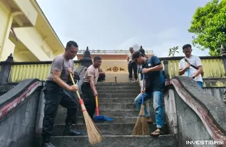 Polsek Ampel gelar green policing di Wihara Veluvana